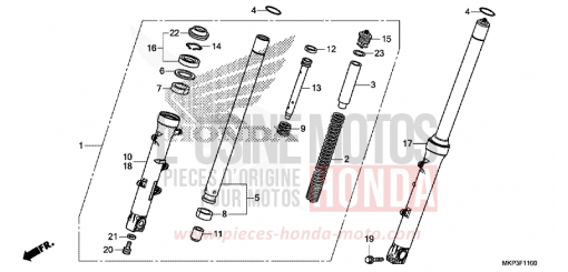 FOURCHETTE AVANT (CBR500RK,CBR500RAK/L/M) CBR500RAK de 2019